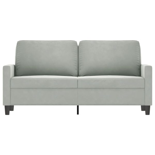 Sofá de 2 lugares 140 cm veludo cinza-claro - Image 3
