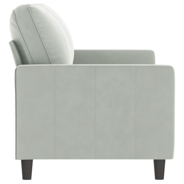 Sofá de 2 lugares 140 cm veludo cinza-claro - Image 4
