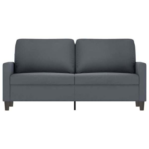 Sofá de 2 lugares 140 cm veludo cinza-escuro - Image 3