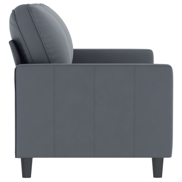 Sofá de 2 lugares 140 cm veludo cinza-escuro - Image 4