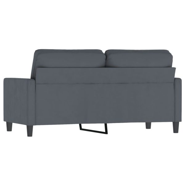 Sofá de 2 lugares 140 cm veludo cinza-escuro - Image 5