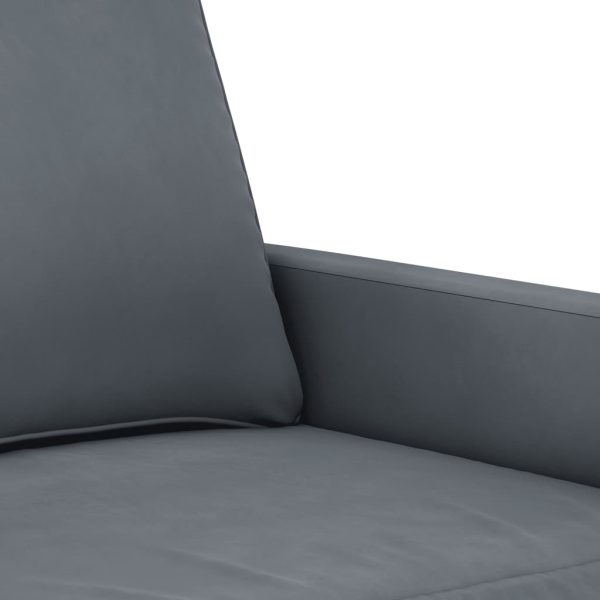Sofá de 2 lugares 140 cm veludo cinza-escuro - Image 6