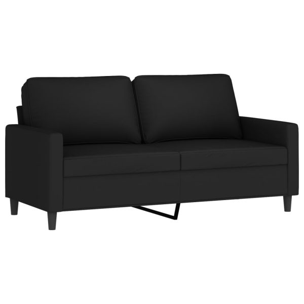 Sofá de 2 lugares veludo 140 cm preto - Image 2