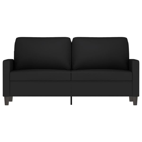 Sofá de 2 lugares veludo 140 cm preto - Image 3