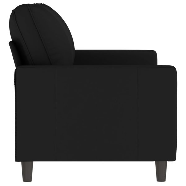 Sofá de 2 lugares veludo 140 cm preto - Image 4