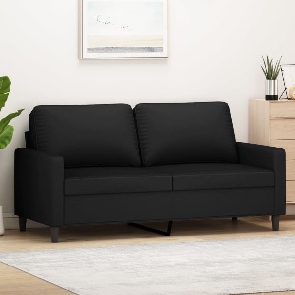 Sofá de 2 lugares veludo 140 cm preto
