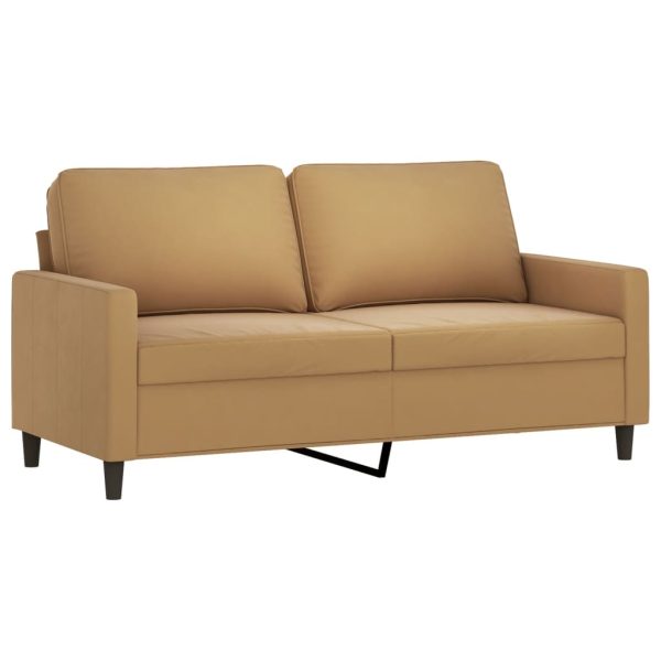 Sofá de 2 lugares veludo 140 cm castanho - Image 2