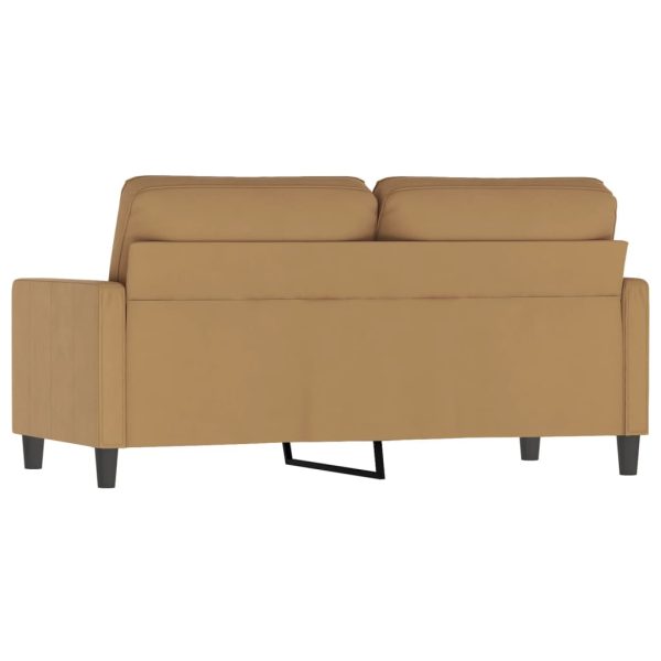 Sofá de 2 lugares veludo 140 cm castanho - Image 5
