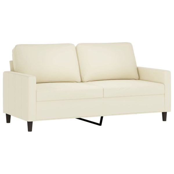 Sofá de 2 lugares veludo 140 cm cor creme - Image 2