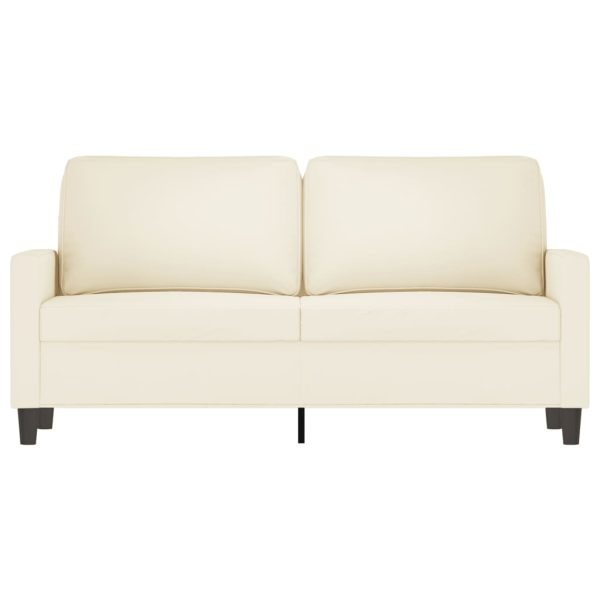 Sofá de 2 lugares veludo 140 cm cor creme - Image 3