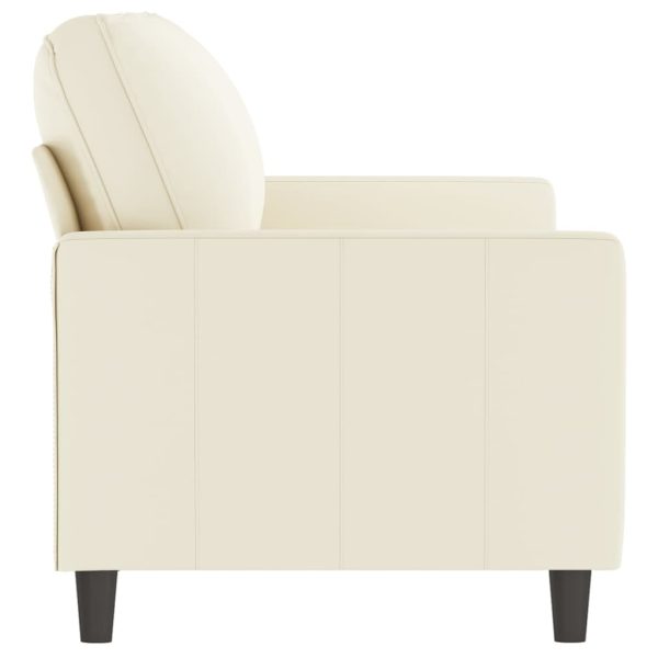Sofá de 2 lugares veludo 140 cm cor creme - Image 4