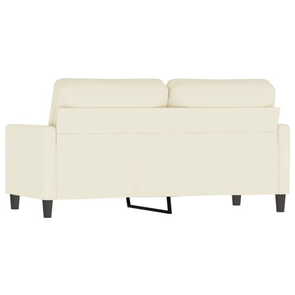 Sofá de 2 lugares veludo 140 cm cor creme - Image 5