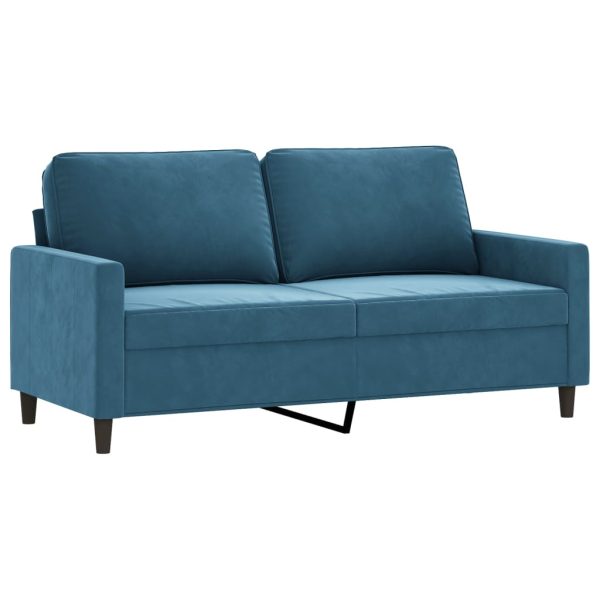 Sofá de 2 lugares veludo 140 cm azul - Image 2
