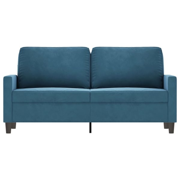 Sofá de 2 lugares veludo 140 cm azul - Image 3