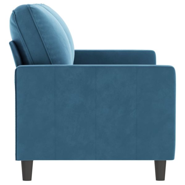 Sofá de 2 lugares veludo 140 cm azul - Image 4
