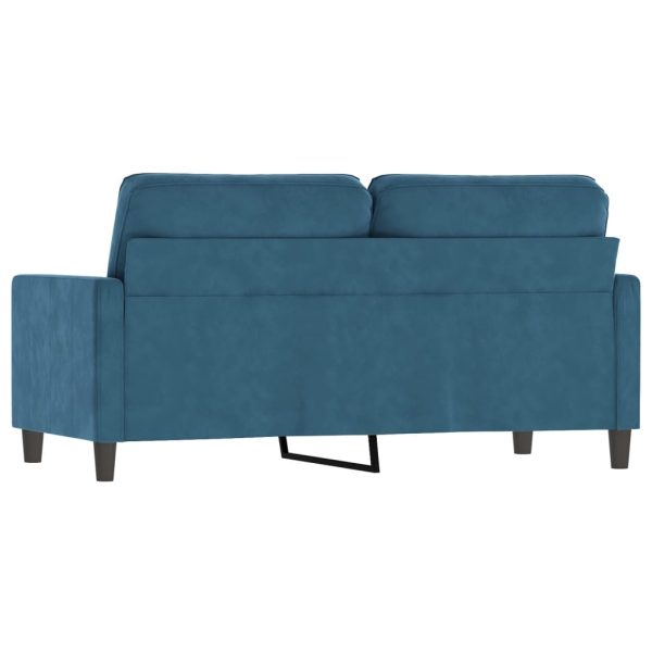 Sofá de 2 lugares veludo 140 cm azul - Image 5