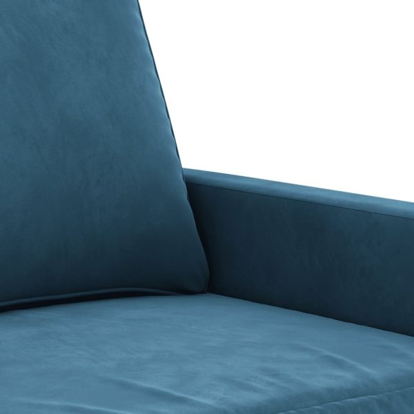 Sofá de 2 lugares veludo 140 cm azul - Image 6