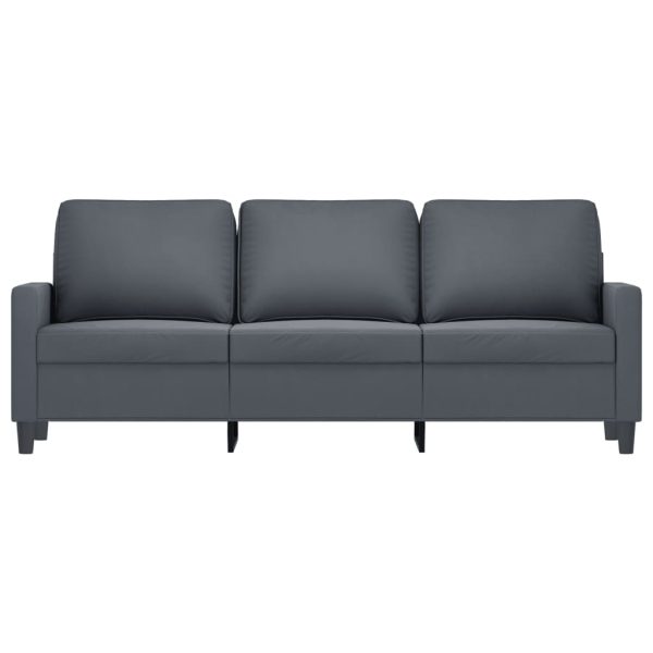 Sofá de 3 lugares 180 cm veludo cinza-escuro - Image 3
