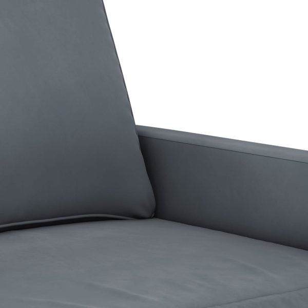 Sofá de 3 lugares 180 cm veludo cinza-escuro - Image 6
