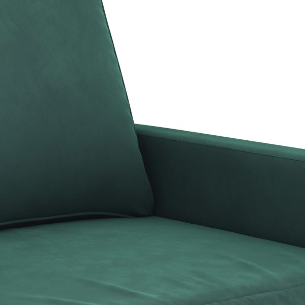 Sofá de 3 lugares 180 cm veludo verde-escuro - Image 6