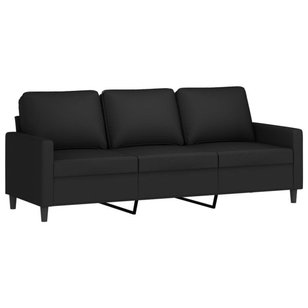 Sofá de 3 lugares 180 cm veludo preto - Image 2