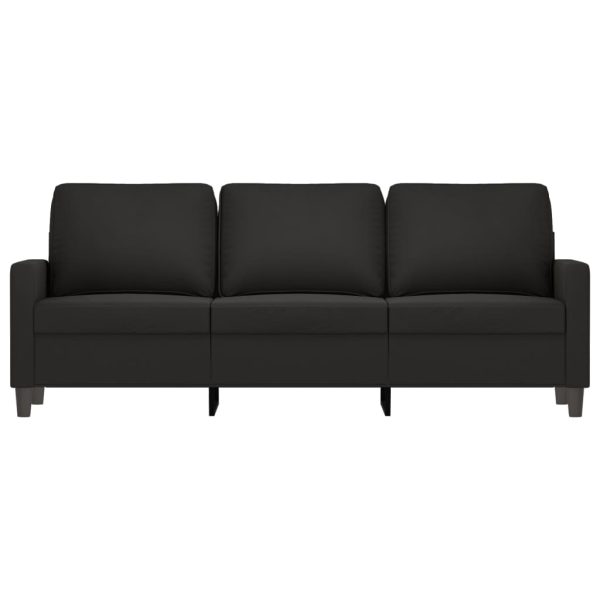 Sofá de 3 lugares 180 cm veludo preto - Image 3