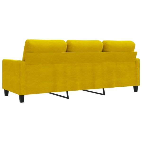 Sofá de 3 lugares 180 cm veludo amarelo - Image 6