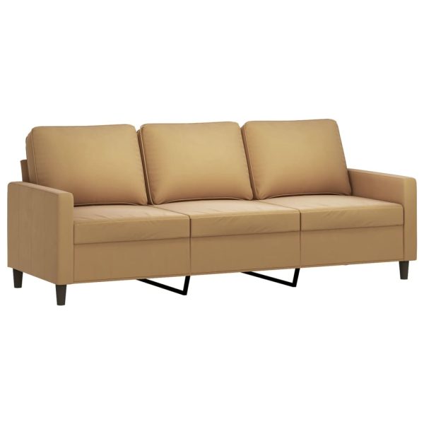 Sofá de 3 lugares 180 cm veludo castanho - Image 2