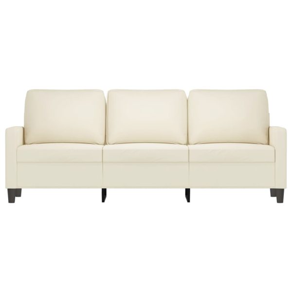 Sofá de 3 lugares 180 cm veludo cor creme - Image 3