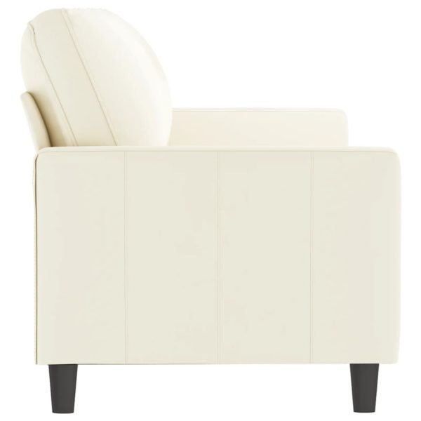 Sofá de 3 lugares 180 cm veludo cor creme - Image 4