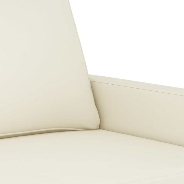 Sofá de 3 lugares 180 cm veludo cor creme - Image 6