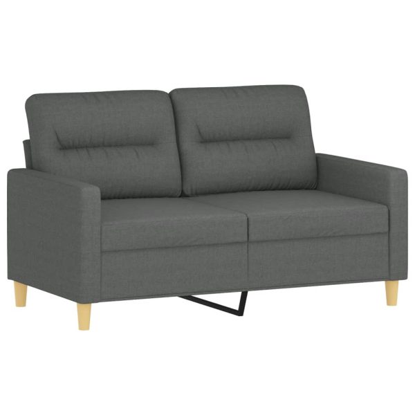 Sofá de 2 lugares em tecido 120 cm cinzento-escuro - Image 2