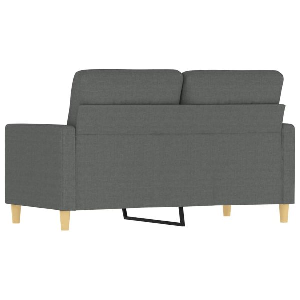 Sofá de 2 lugares em tecido 120 cm cinzento-escuro - Image 5