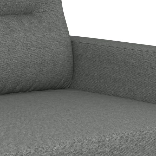 Sofá de 2 lugares em tecido 120 cm cinzento-escuro - Image 6
