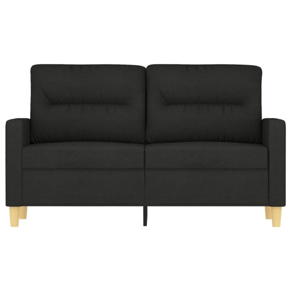 Sofá de 2 lugares tecido 120 cm preto - Image 3