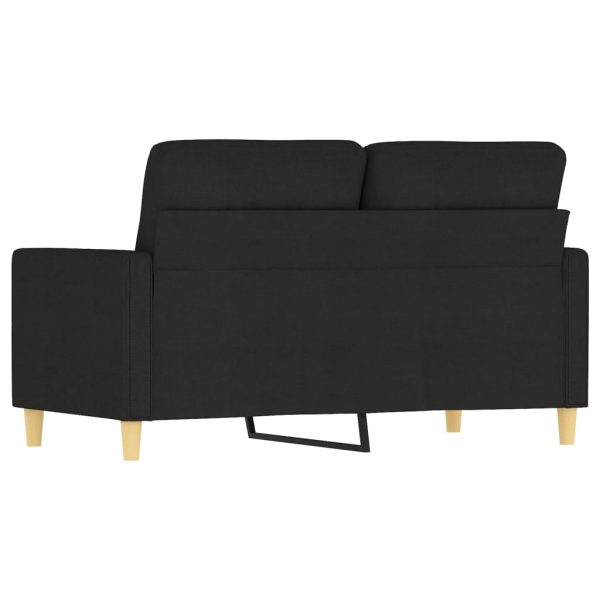 Sofá de 2 lugares tecido 120 cm preto - Image 5