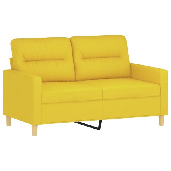 Sofá de 2 lugares 120 cm tecido amarelo-claro - Image 2