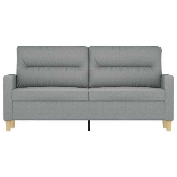 Sofá de 2 lugares em tecido 140 cm cinzento-claro - Image 3