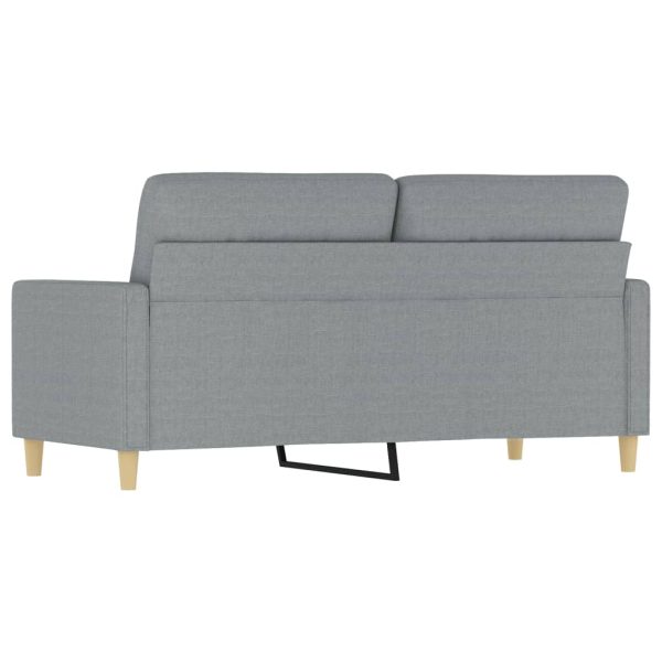 Sofá de 2 lugares em tecido 140 cm cinzento-claro - Image 5