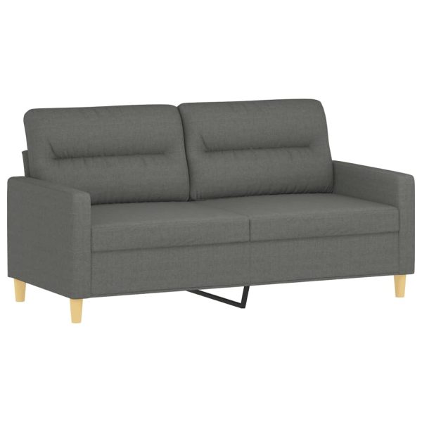 Sofá de 2 lugares em tecido 140 cm cinzento-escuro - Image 2