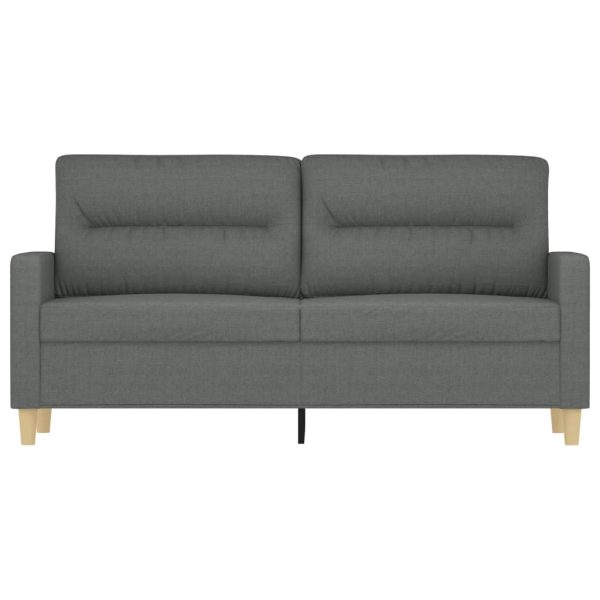 Sofá de 2 lugares em tecido 140 cm cinzento-escuro - Image 3