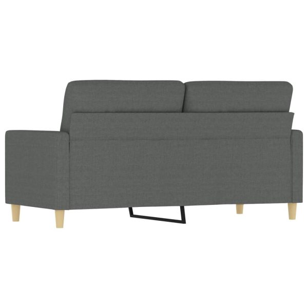 Sofá de 2 lugares em tecido 140 cm cinzento-escuro - Image 5