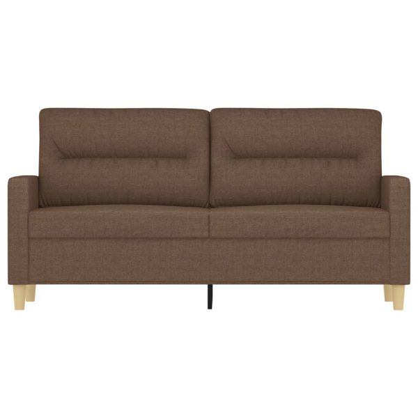 Sofá de 2 lugares tecido 140 cm castanho - Image 3