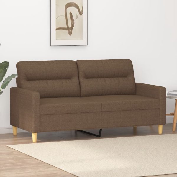 Sofá de 2 lugares tecido 140 cm castanho