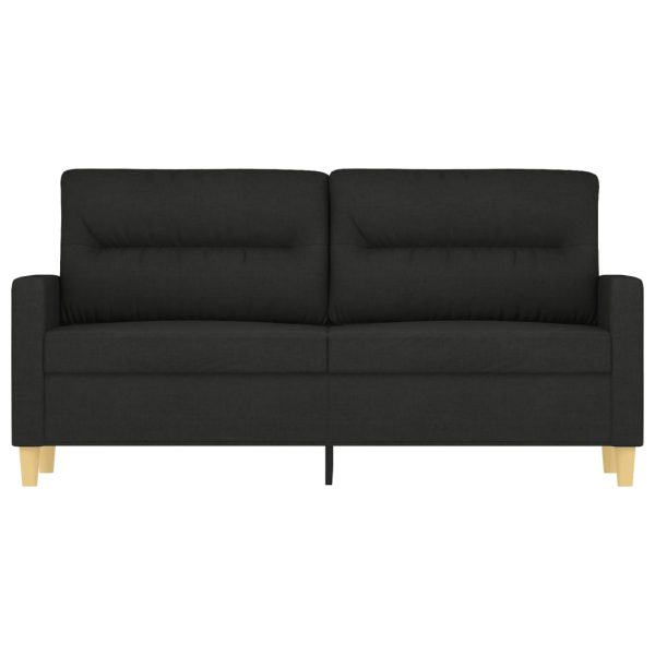 Sofá de 2 lugares tecido 140 cm preto - Image 3