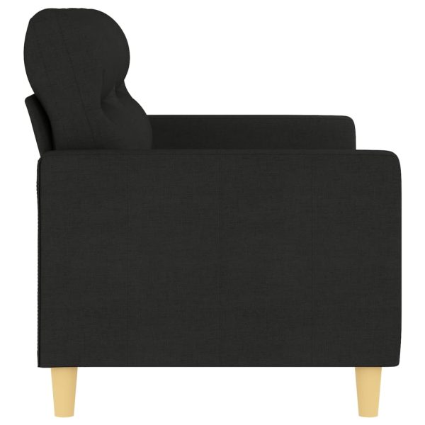 Sofá de 2 lugares tecido 140 cm preto - Image 4
