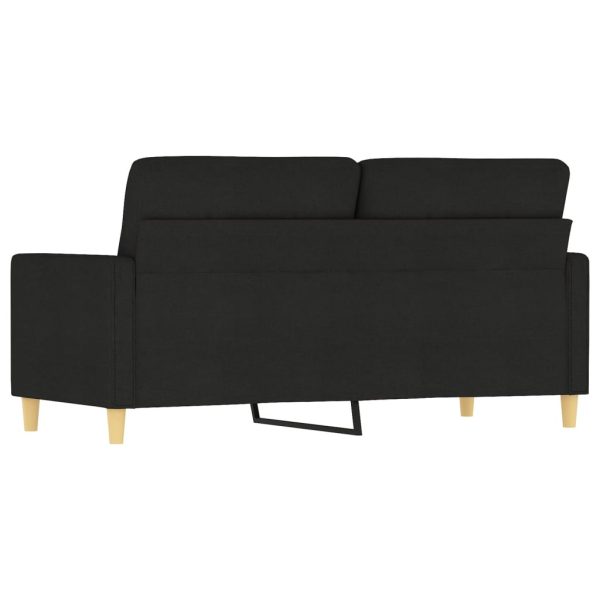 Sofá de 2 lugares tecido 140 cm preto - Image 5
