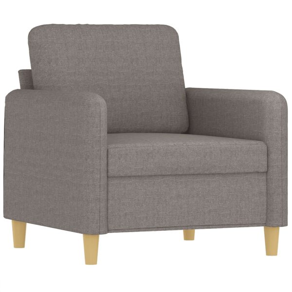 Poltrona tecido 60 cm cinzento-acastanhado - Image 2