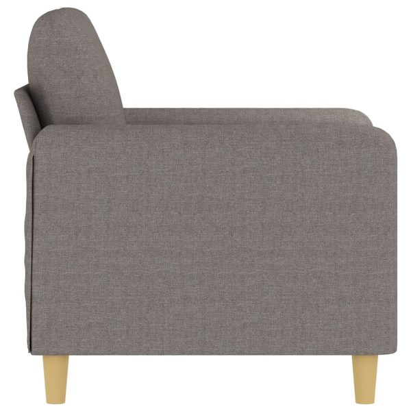 Poltrona tecido 60 cm cinzento-acastanhado - Image 4