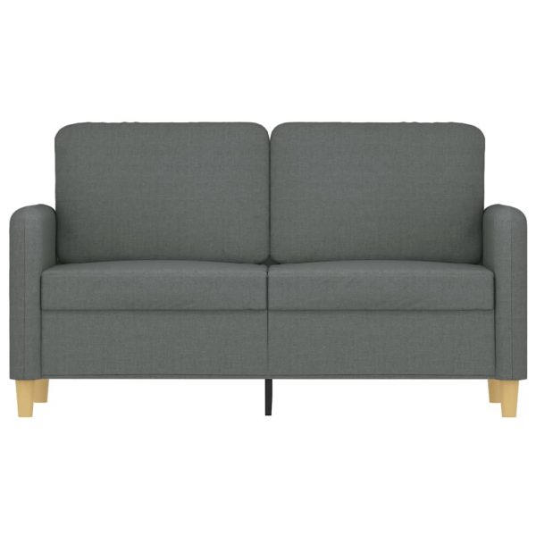 Sofá de 2 lugares em tecido 120 cm cinzento-escuro - Image 3